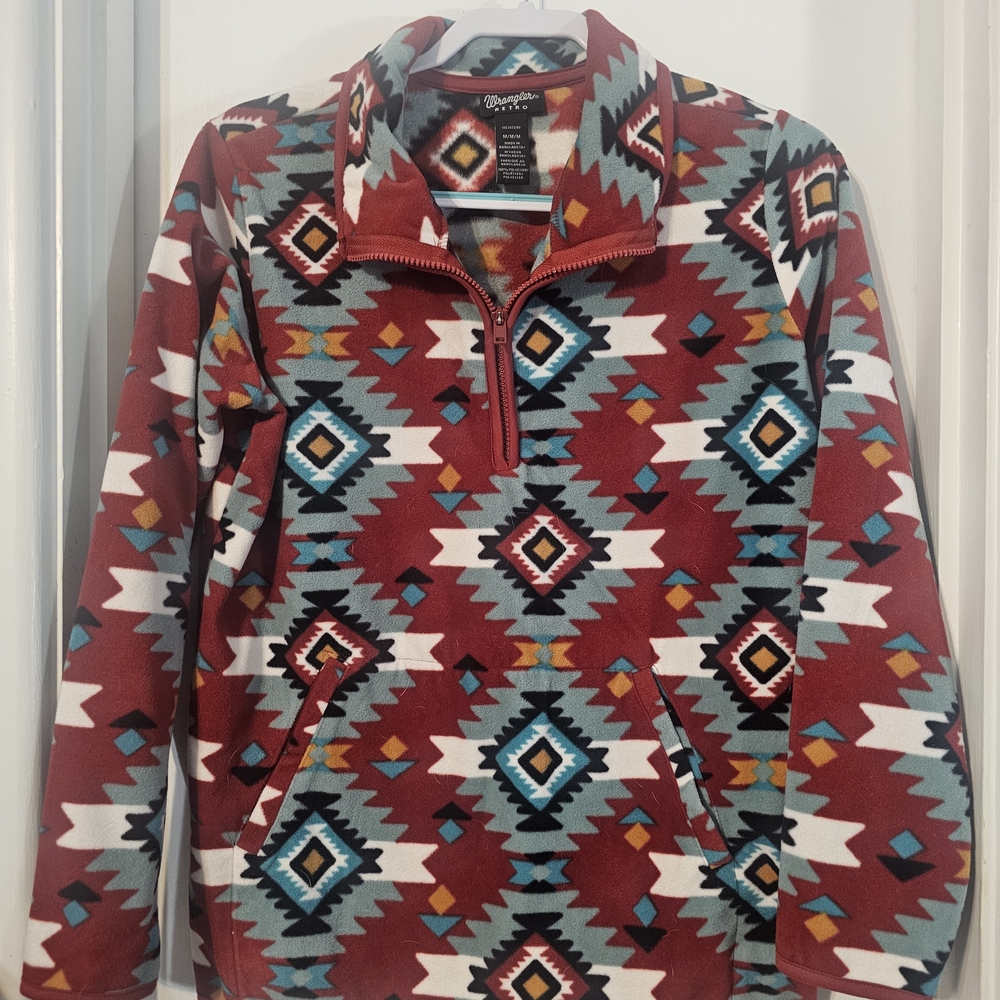Womens Wrangler Aztec Pattern Sweater - Red Multi